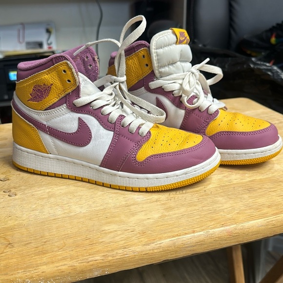 Nike Other - Nike Air Jordan 1 High Tops in Yellow and Purple